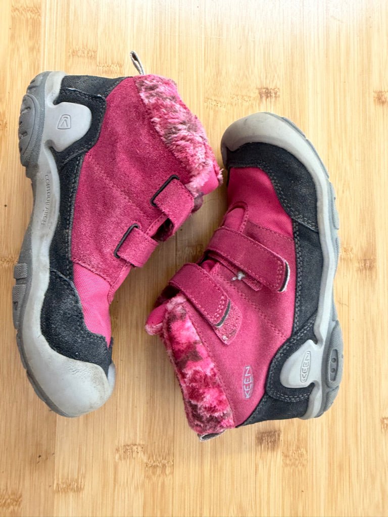 Keen Ankle Boots – 3 | Pink Velcro Faux Fur Edging -20C rated - Nest and Sprout-Consignment