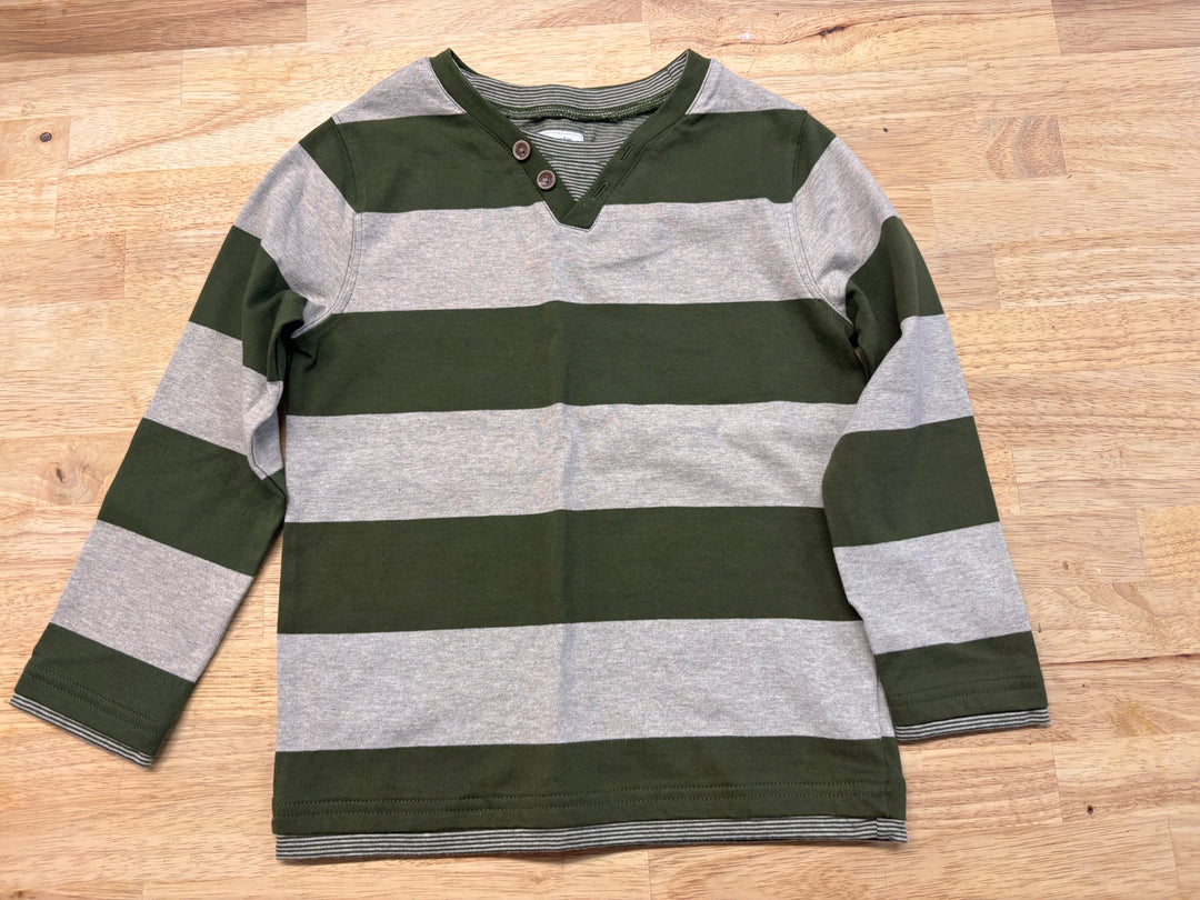 Gap Kids Shirt – Size 5 Green & Beige Stripe