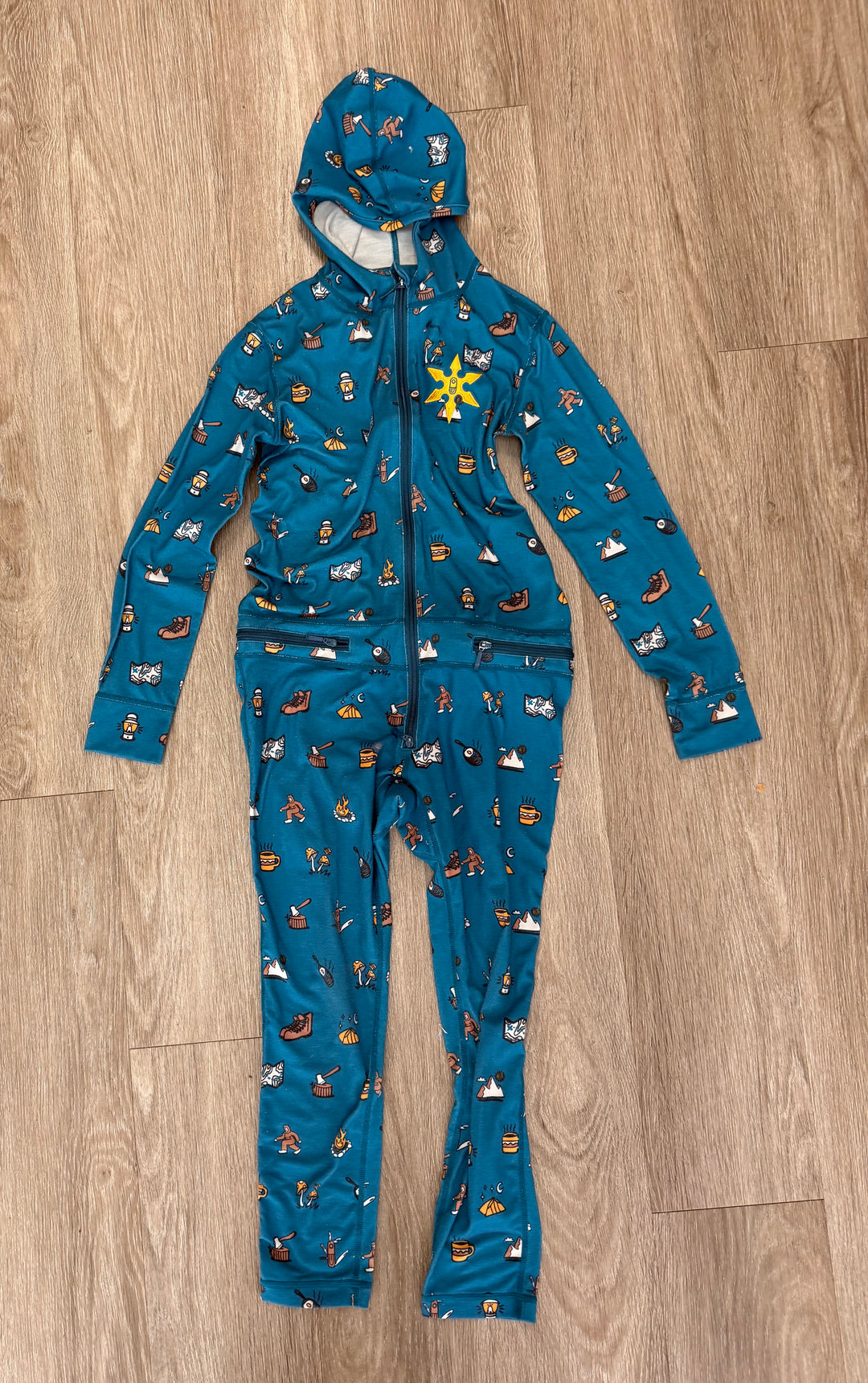Airblaster Kids' Ninja Suit  6-8 Y | Turquoise Bigfoot Zip-Up