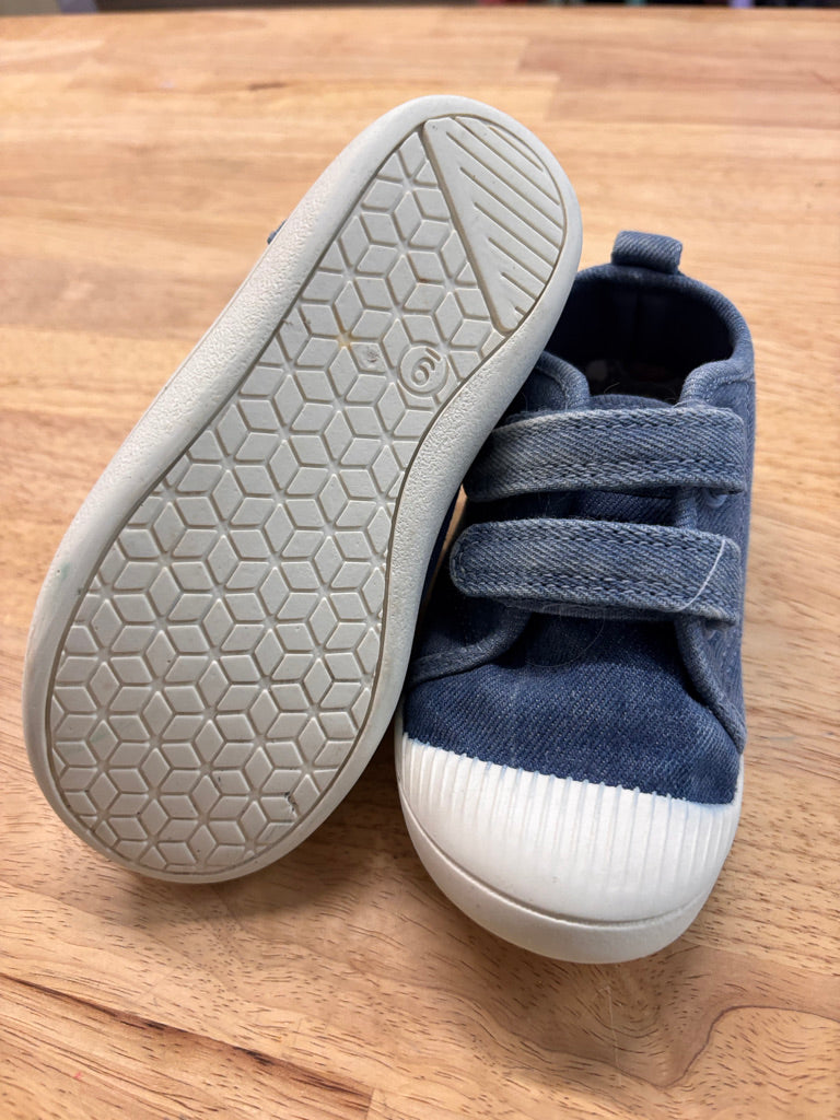 Denim Canvas Sneakers, Size 9