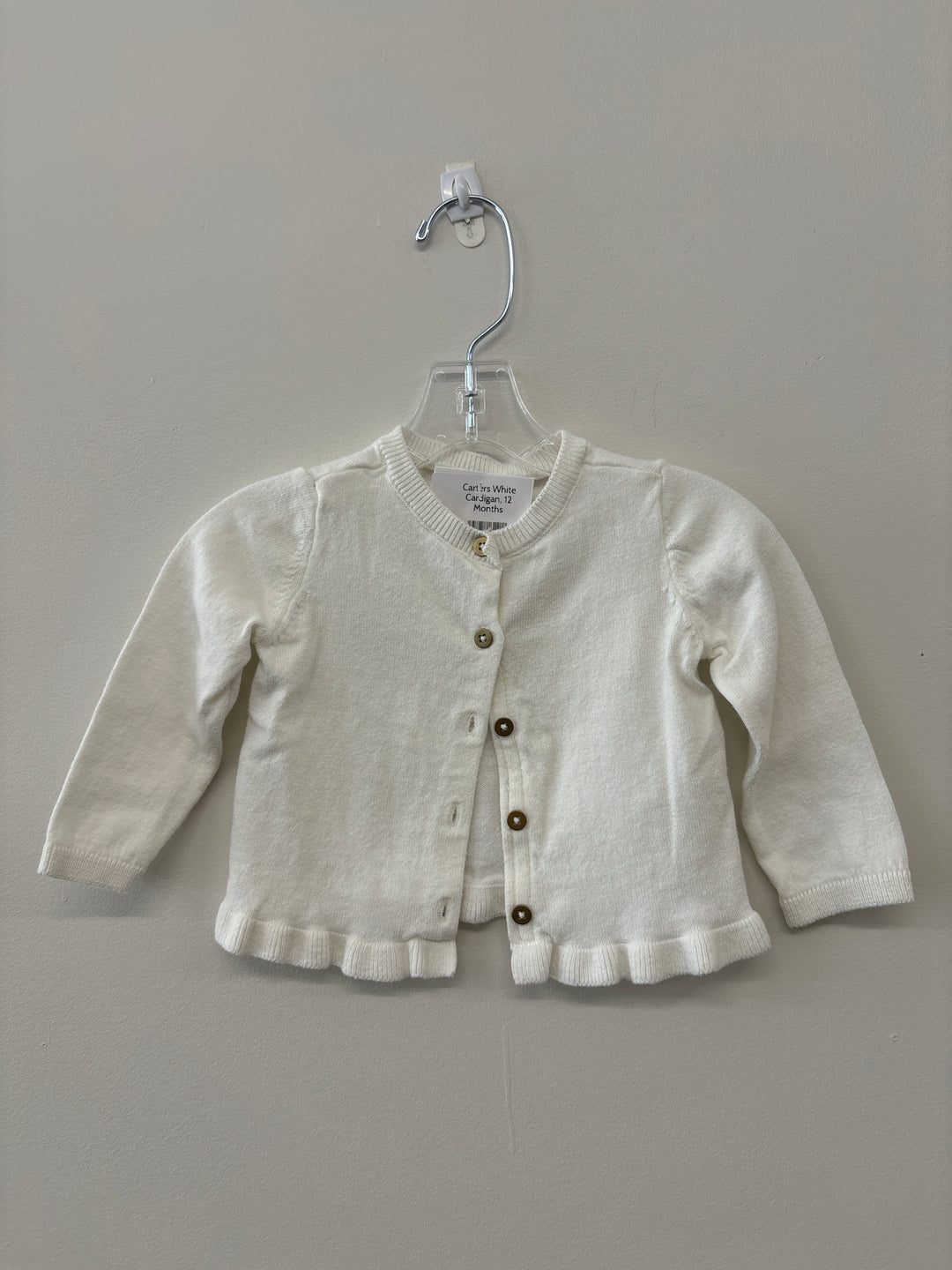 Carters White Cardigan, 12 Months | Clearance