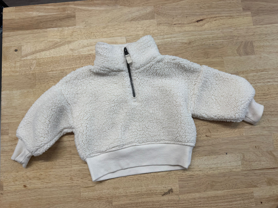Carter's Cream Sherpa Quarter-Zip Sweater – 18M