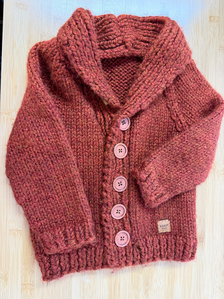 Kamp Knits Bulky Knit Sweater – 2–4Y Est. | Orange Raccoon Back
