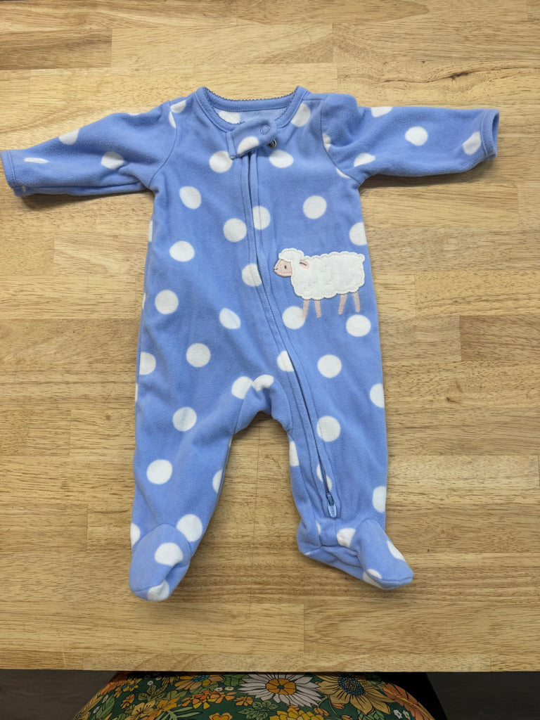 Carter's Child of Mine Fleece Footed Sleeper – Newborn | Blue Sheep