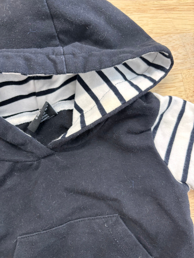 Little Bipsy Hoodie – 0–3 Months Black & White