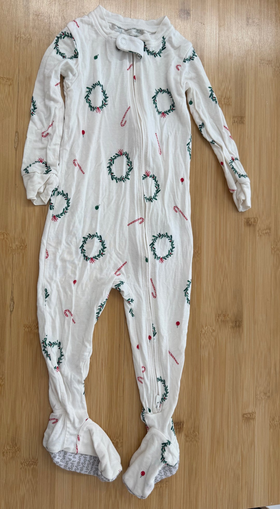 Carter's Purely Soft Christmas Wreath Footed Sleeper – 12M | Holiday