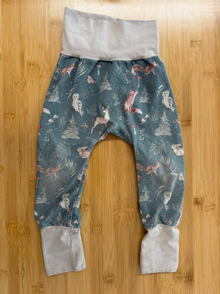 Gro by Zoe Grow With Me Pants – 1–3Y | Light Green Forest Animal Print - Nest and Sprout - Consignment
