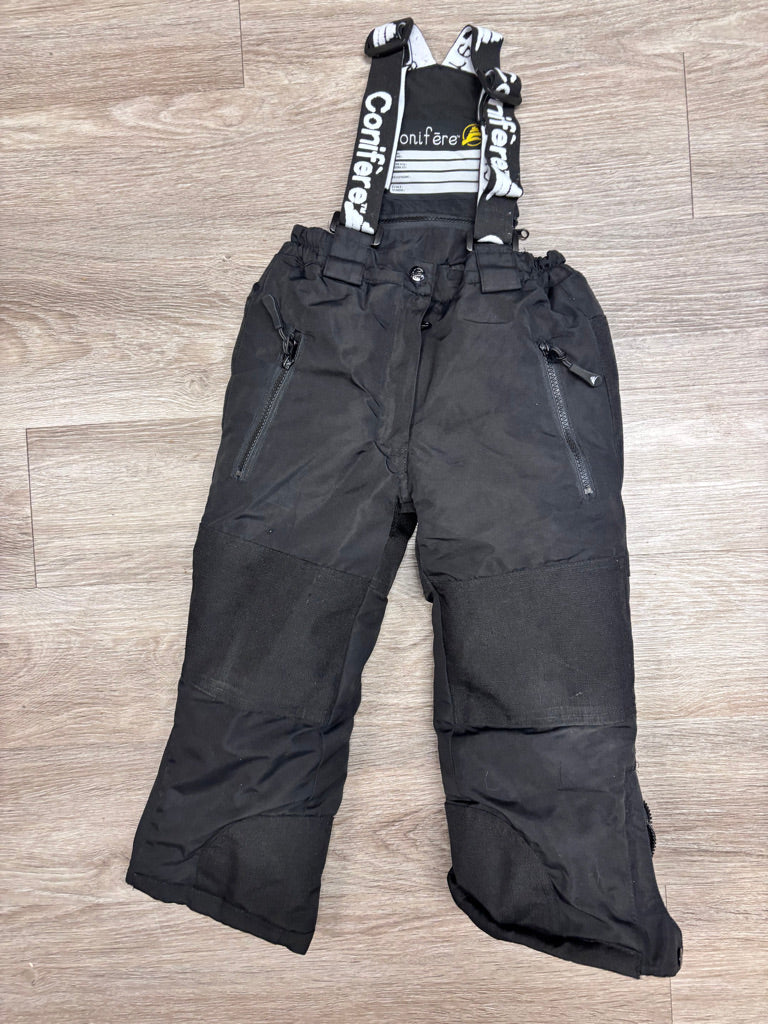 Conifere Size 4 Black Snowpants - roll up hem for adjustable length