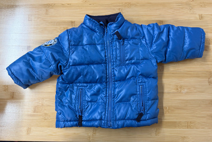 Baby Gap Puffer Jacket – 6–12M | Blue Fleece Lined