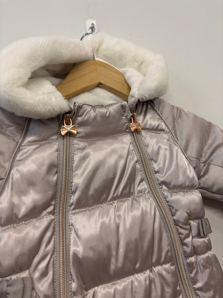 Baker Snowsuit – Size 6-9M Metallic Rose Gold