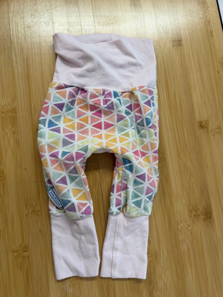 Sugar Sandwich Designs Grow With Me Pants – 3M–12M | Geometric Cloth Diaper Bum Wide Leg - Nest and Sprout-Consignment