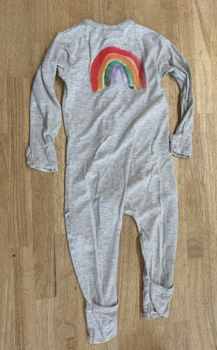 Bambi and Birdie Footless PJ Set – 18-24 Months | Grey | Rainbow on Back - Nest and Sprout-Consignment