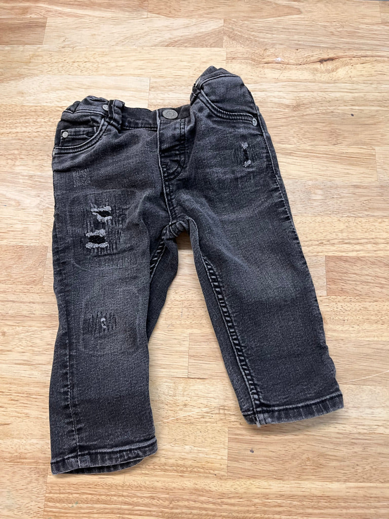 H&M 6–9M Distressed Black Jeans