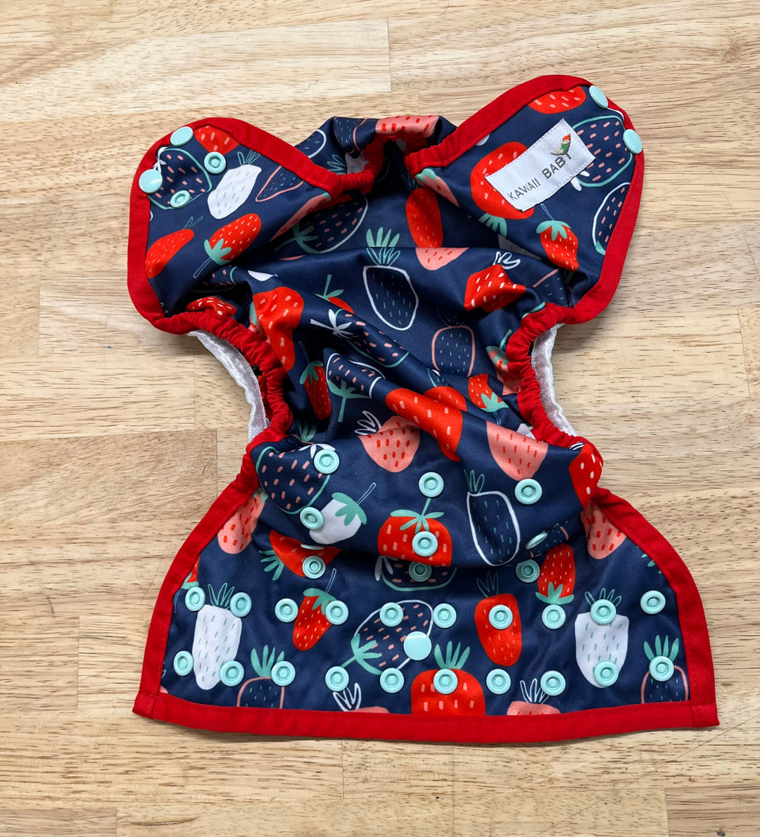 Kawaii Baby Diaper Cover – OS (Strawberry Print)