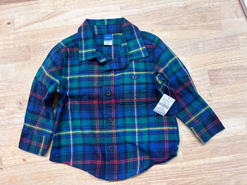 Old Navy Flannel Shirt – 18–24M (NWT)