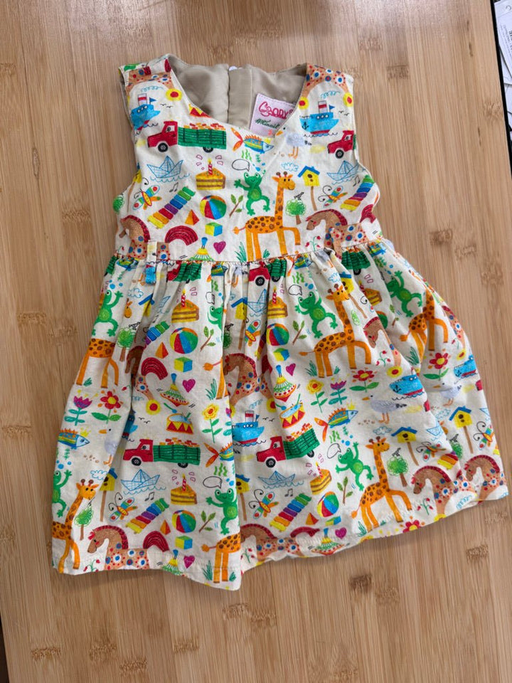 Goody Whimsical Hand-Drawn Dress – 2/3 | Back Zipper - Nest and Sprout-Consignment