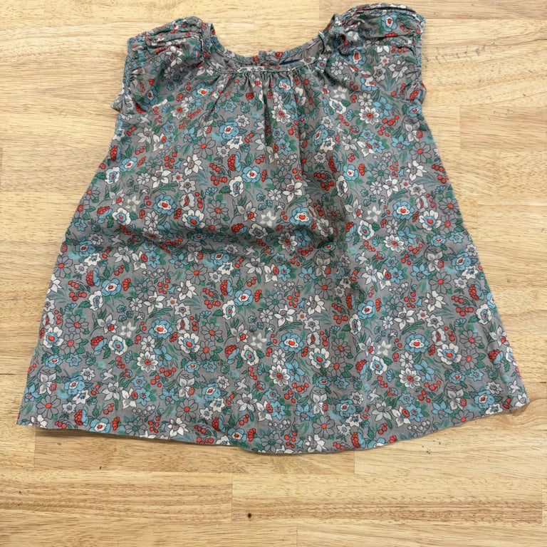 Gap Dress – 6–12M | Floral Blue & Red