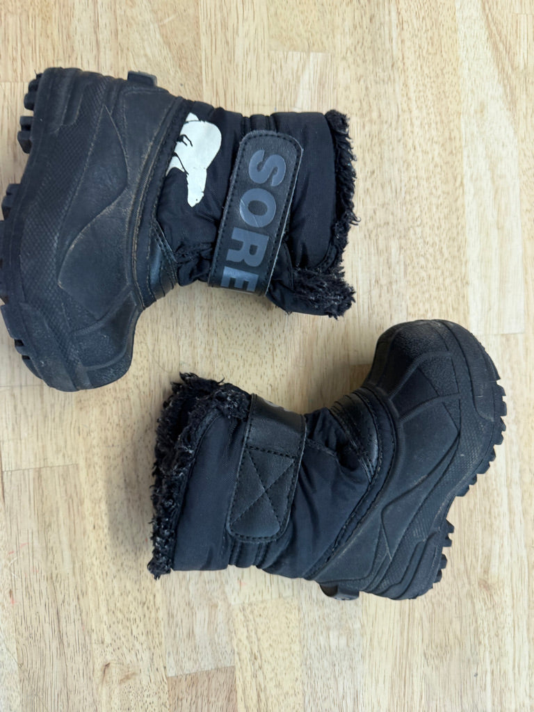 Sorel Black Galosh Snow Boot – 6 | Velcro | Play