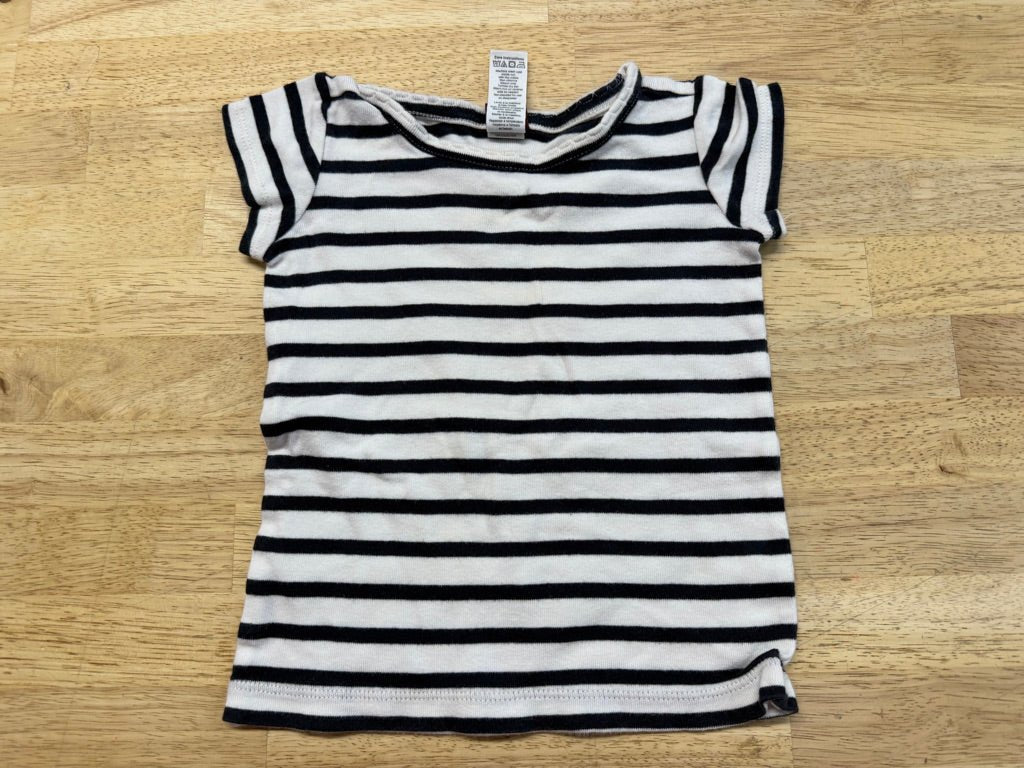 Tea Collection White & Black Stripe Short Sleeve Shirt – 18–24M - Nest and Sprout-Consignment
