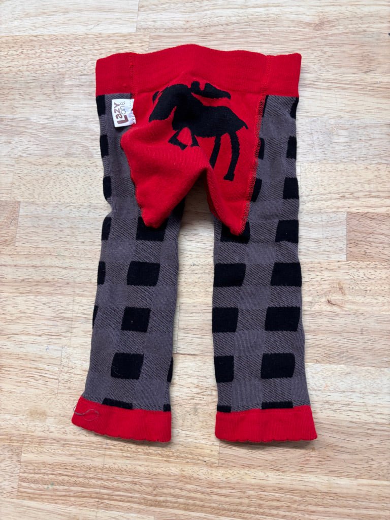 Lazy One Tights – Size 6–12M (Black/Grey Moose Bum) - Nest and Sprout - Consignment