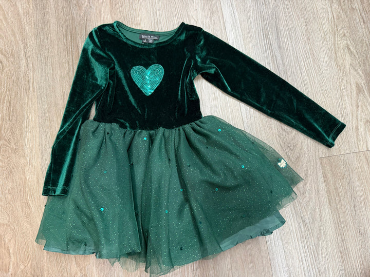 Souris Mini Green Velvet Sequin Skirt Dress – 5 |