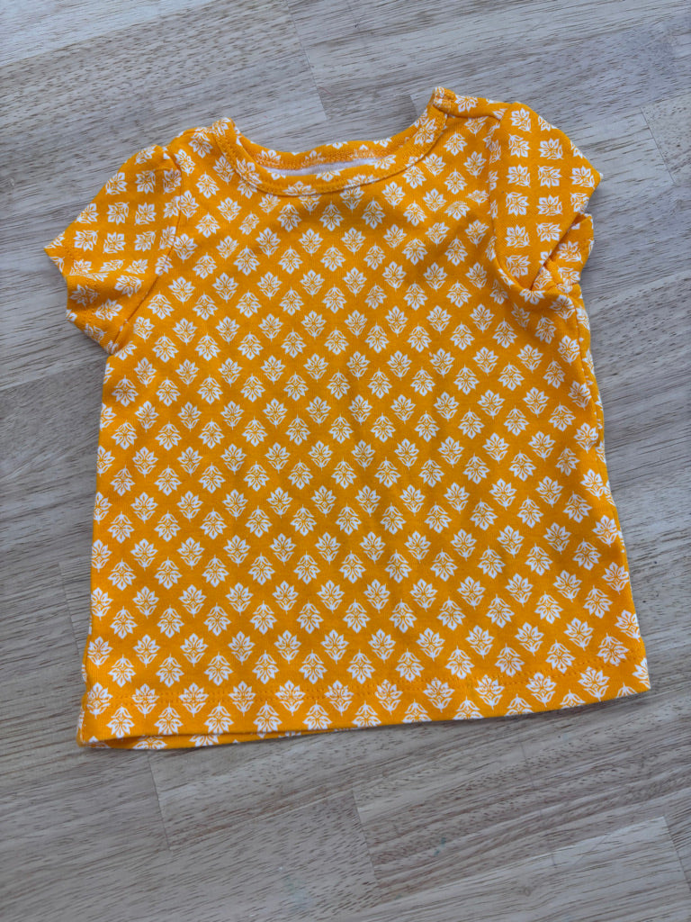 Carters 6M Shirt - Yellow Floral T-Shirt