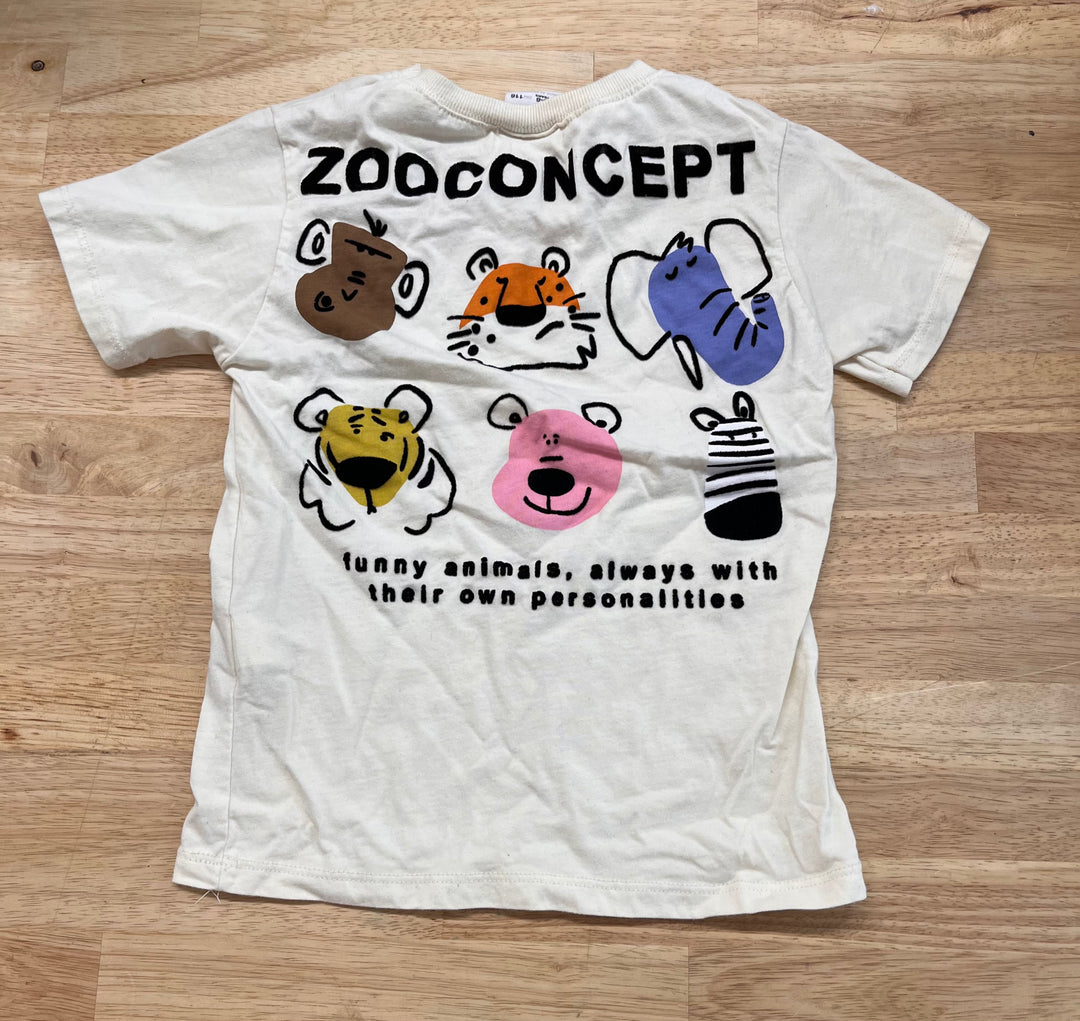 Zara 5–6Y Cream Zoo Graphic Tee