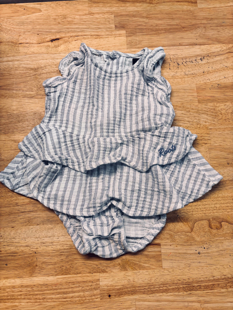 Roots Striped Bodysuit Dress – 12-18M