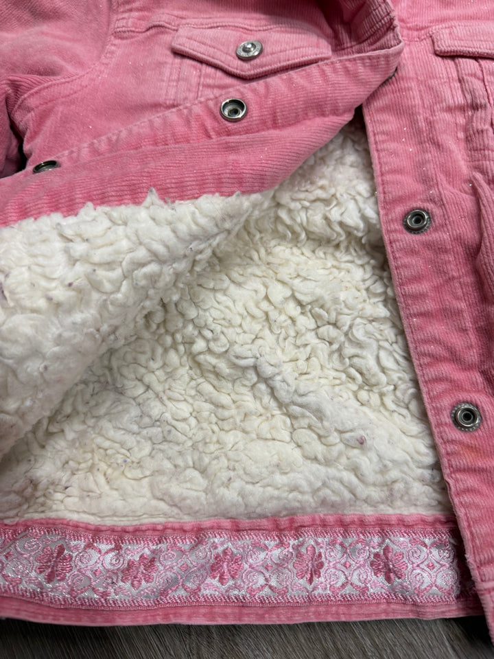 Gap Kids Corduroy Sherpa Plush Lined Jacket – 10/12 | Pink Sparkle