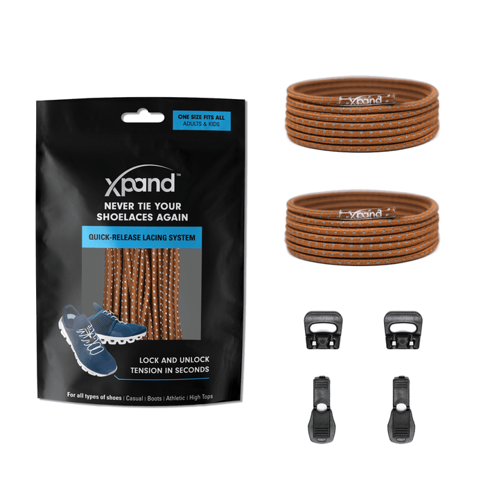 No - Tie Elastic Round Laces | Hi - Vis Reflective | One Size - Nest and Sprout - Xpand Laces