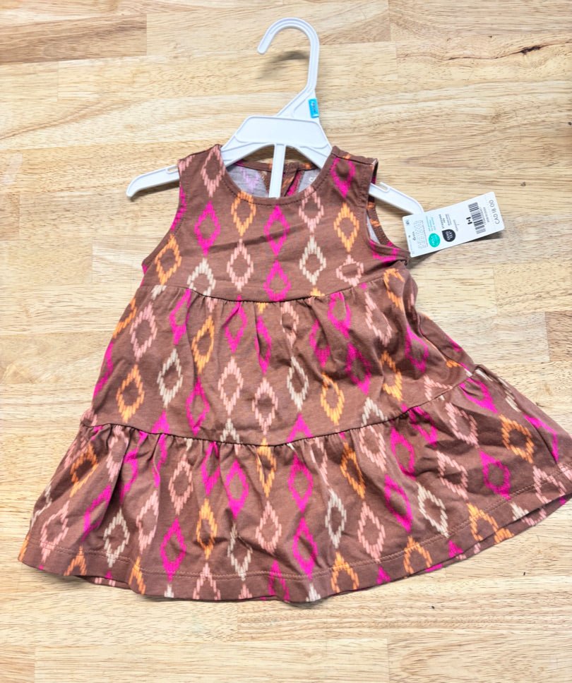 Carter’s Brown Geometric Dress with Diaper Cover – 6M NWT - Nest and Sprout - Consignment