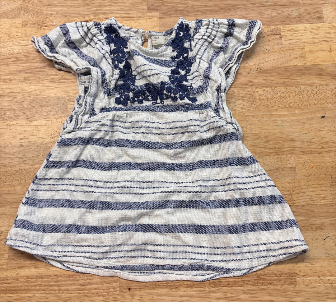 Zara Kids Blue & White Striped Dress 5