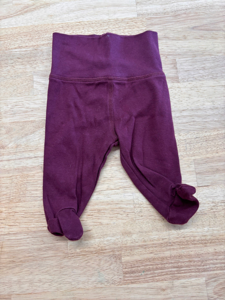 George NB Footed Leggings – Eggplant