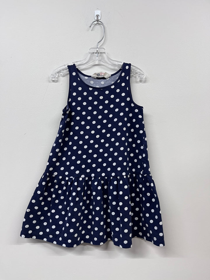 H&M Size 4-6 Years Dress, Blue Polka Dot