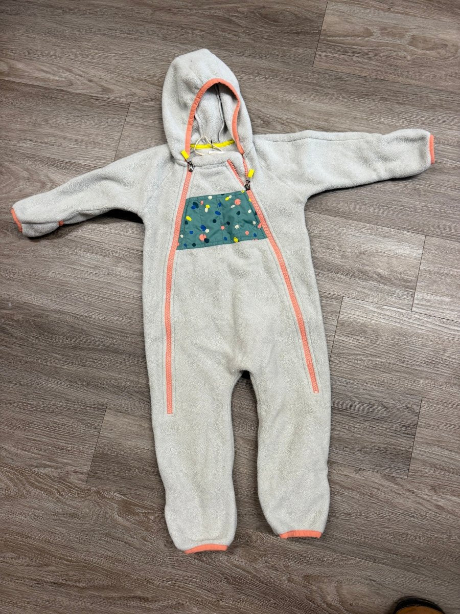 MEC Fleece Bunting Suit – 18M | Grey Peach Trim - Nest and Sprout-Consignment
