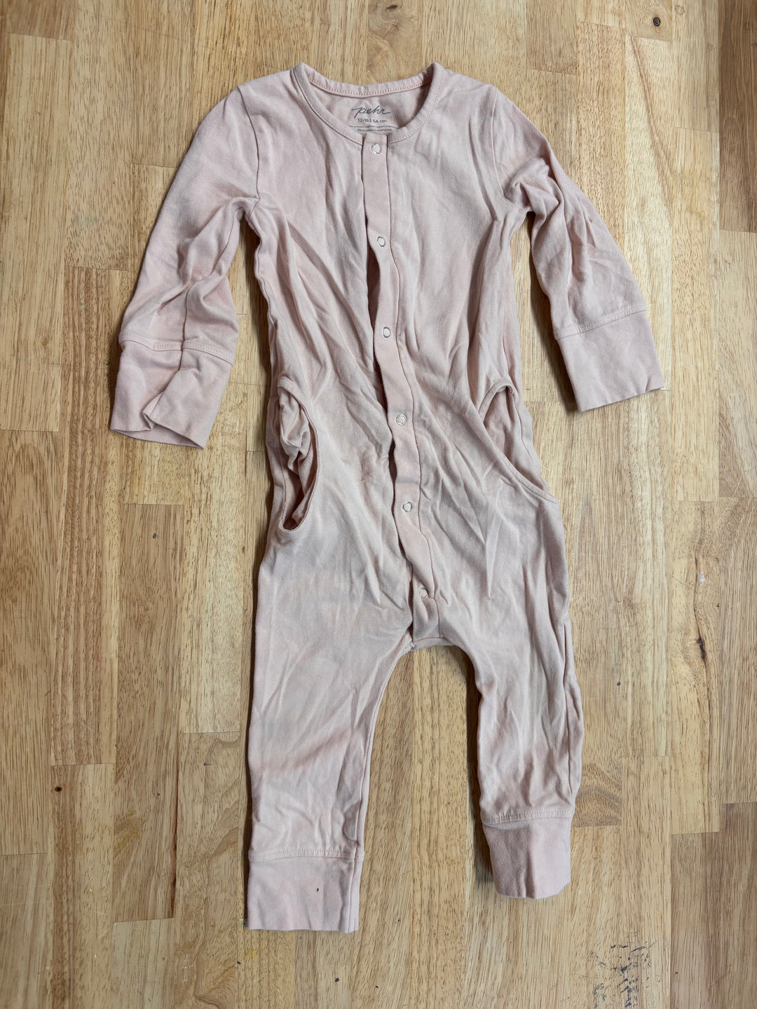 Pehr Light Pink Snap-Up Romper 12-18M