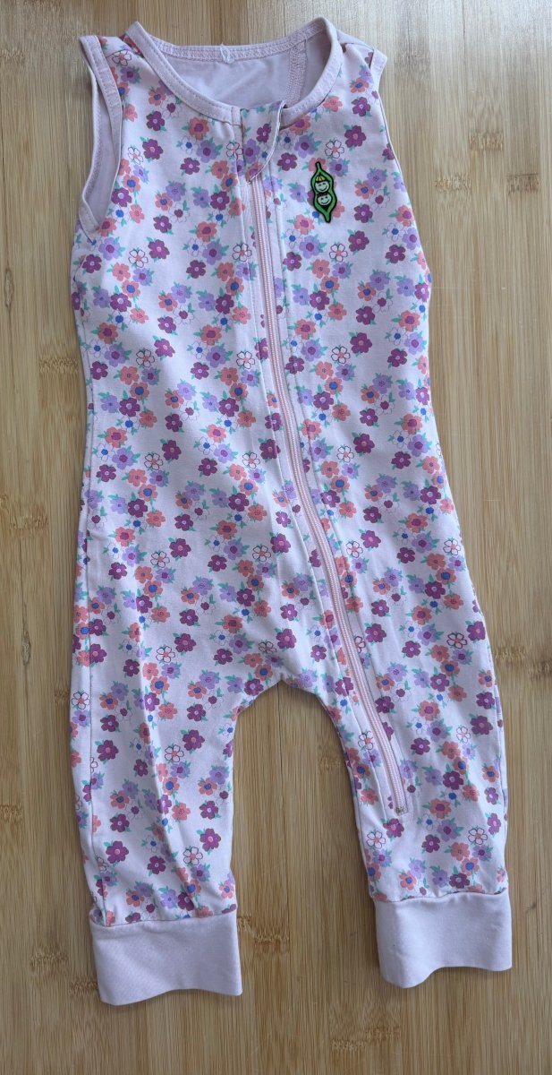 Peekaboo Beans Coolsie Romper – 12-18 Months | Pink | Floral Print - Nest and Sprout-Consignment