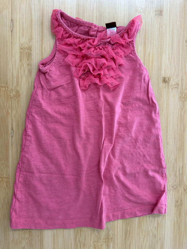 Tea Collection Dress – 2 | Salmon with Ruffle Front