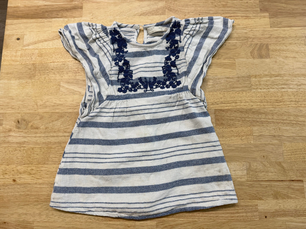 Zara Kids Shirt – 5 (110) | Blue & White imperfect