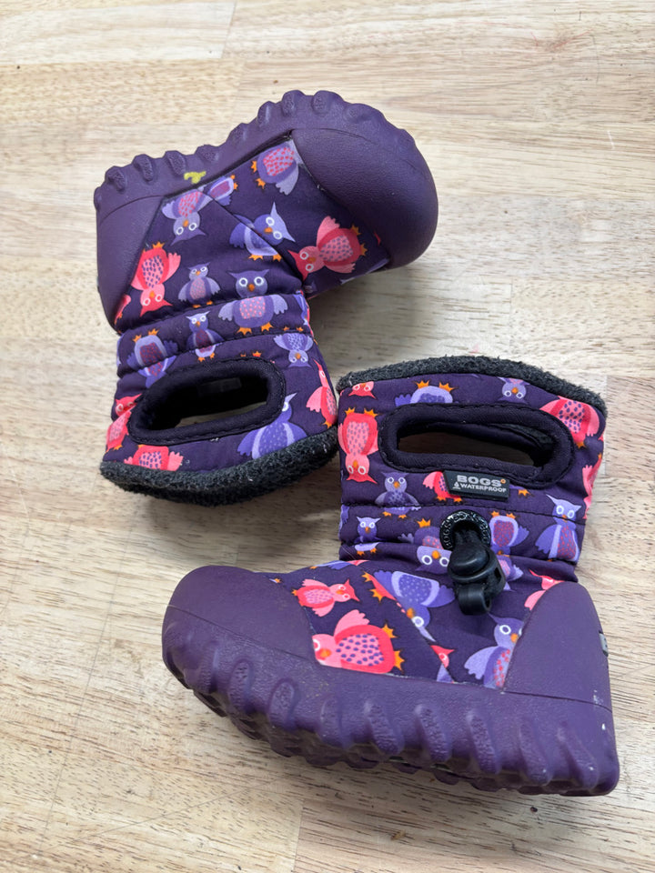 Bogs Rebound Winter Boots – Purple Owl Print | Size 4