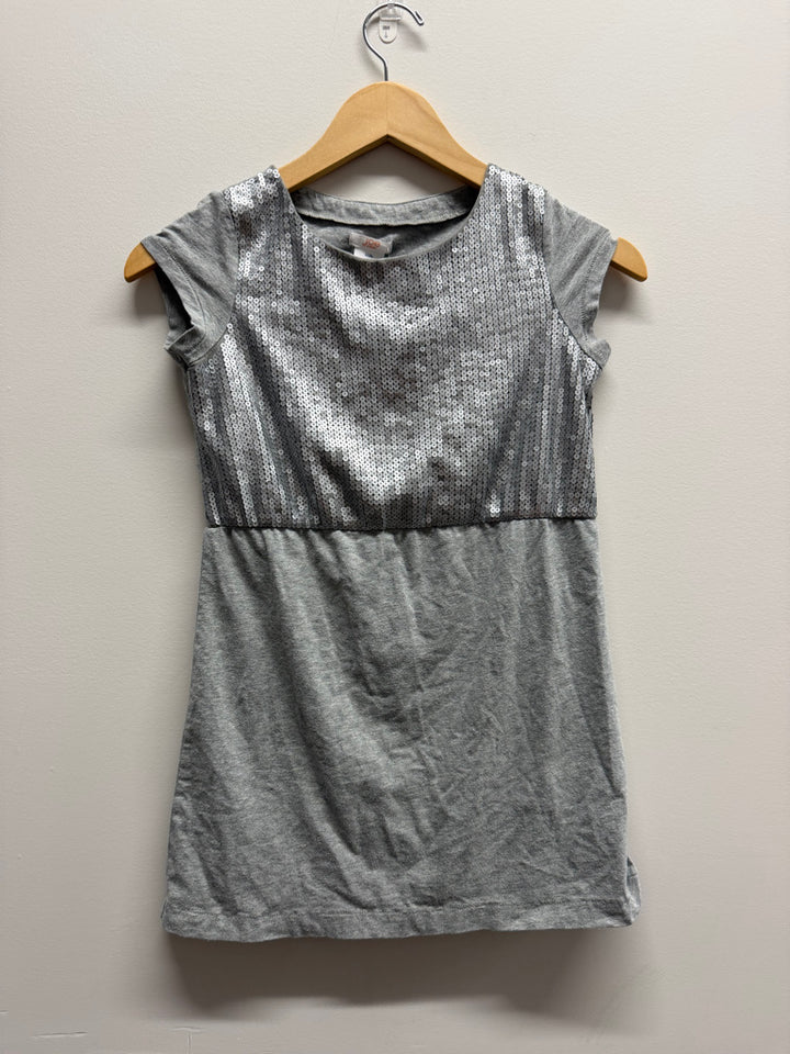 Joe Fresh Light Grey Sequin Dress – 10/12 | Short Sleeve 95% Cotton