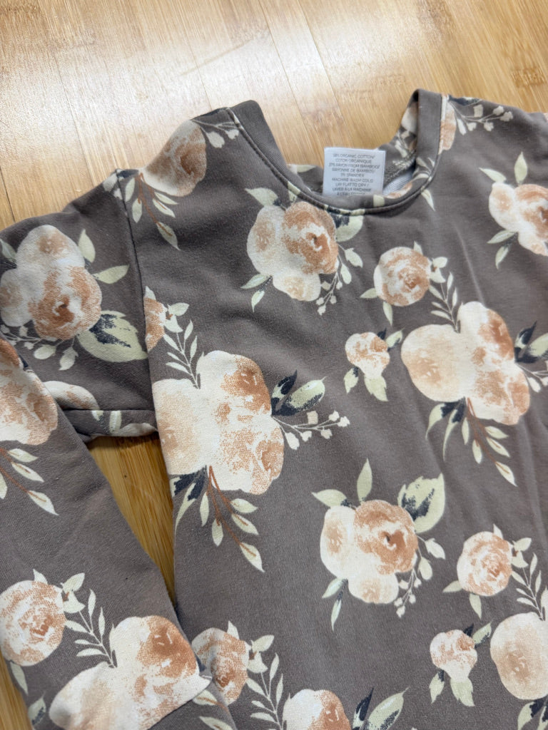 Jax & Lennon Floral Dress – 2/3 | Brown Allover Floral Organic Cotton Bamboo/Spandex