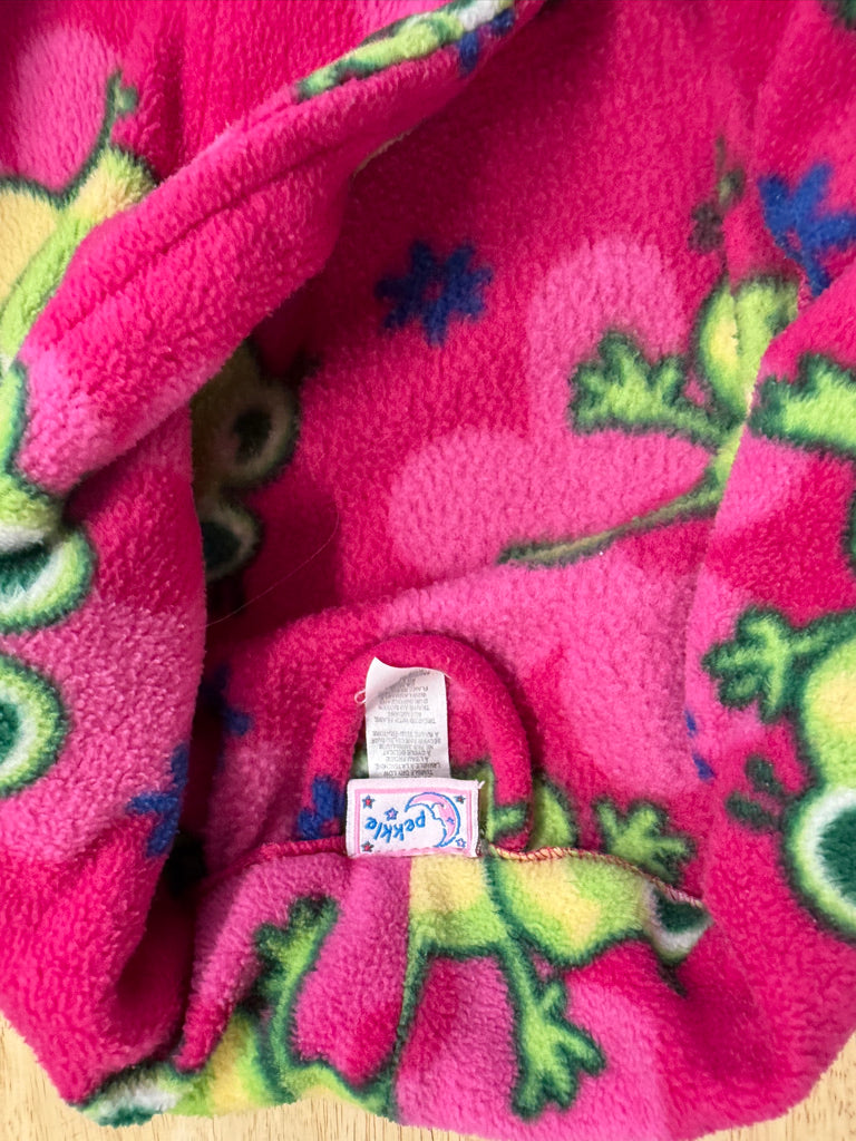 Pekkle Frog Print Fleece House Robe – 10 | Pink