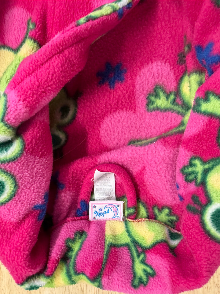 Pekkle Frog Print Fleece House Robe – 10 | Pink
