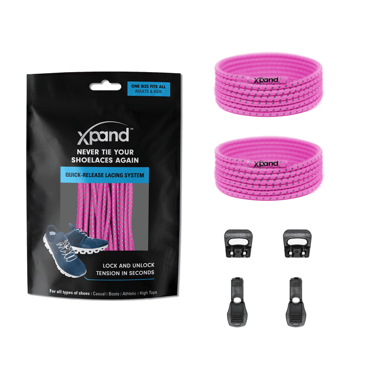 No - Tie Elastic Round Laces | Hi - Vis Reflective | One Size - Nest and Sprout - Xpand Laces