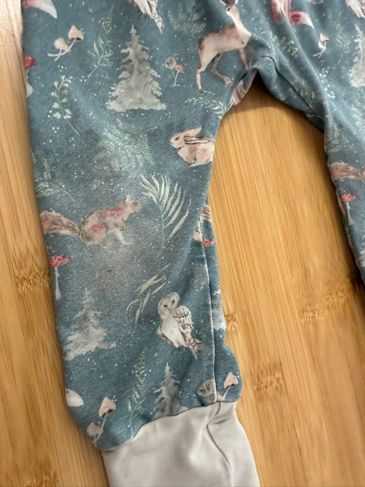 Gro by Zoe Grow With Me Pants – 1–3Y | Light Green Forest Animal Print - Nest and Sprout - Consignment