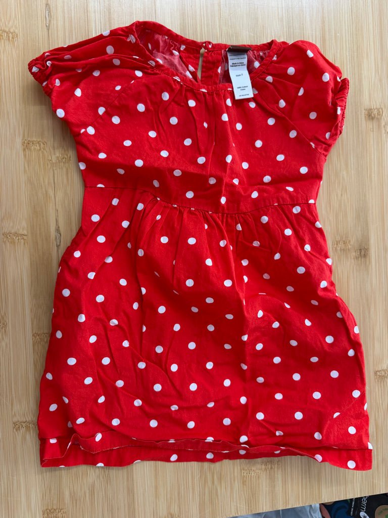 Tea Collection Dress – 2 | Red and White Polka Dot - Nest and Sprout-Consignment