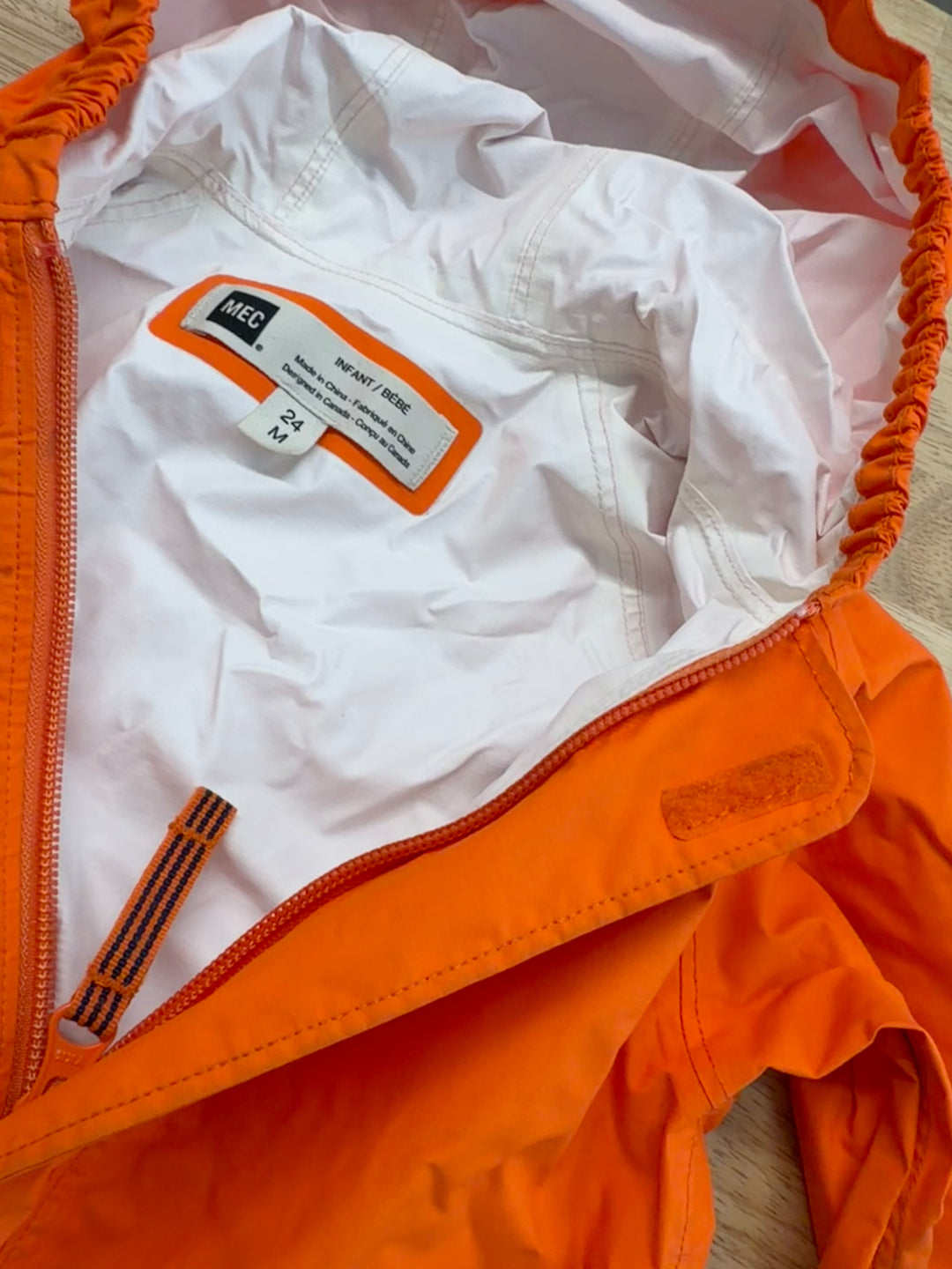 MEC Rain Jacket – 24M | Bright Orange Unlined | Play