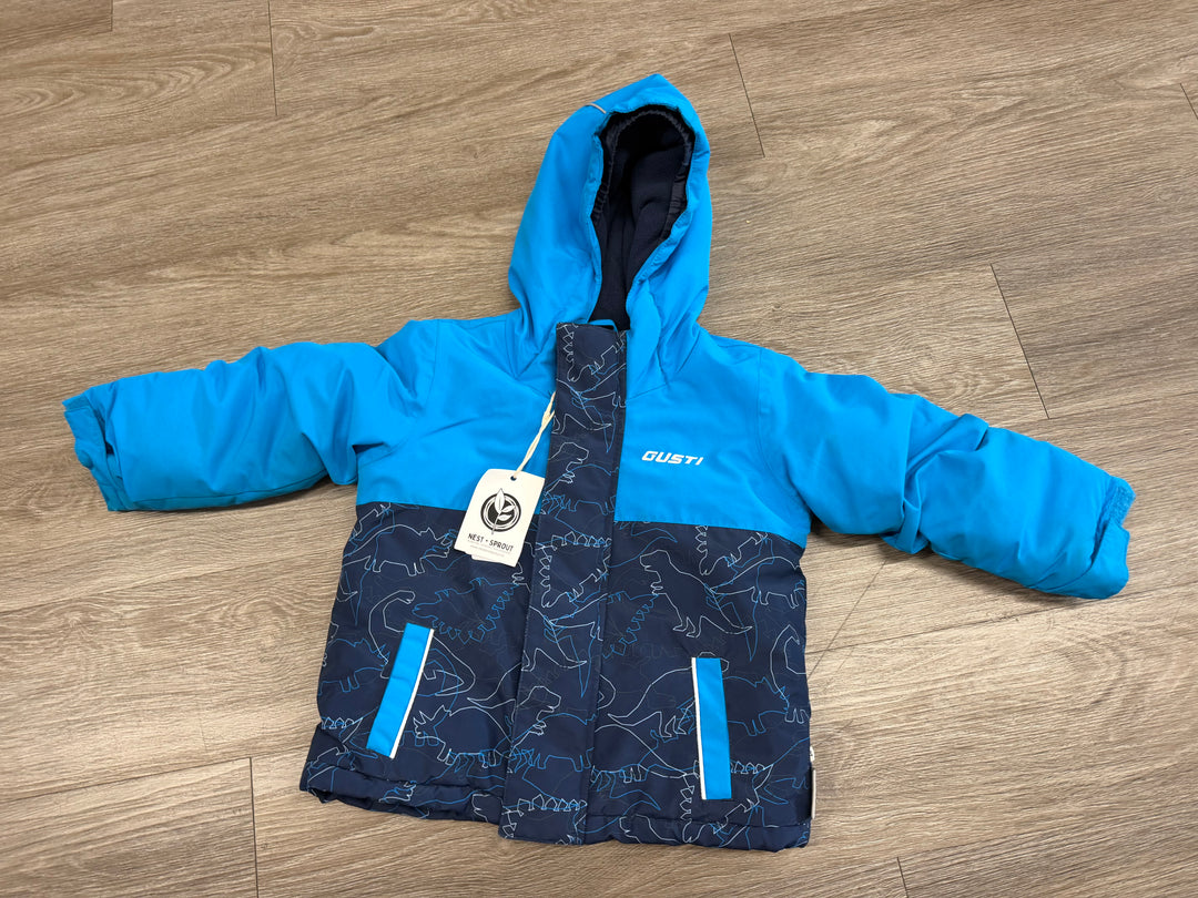 Gusti Winter Jacket – 2T | Navy and Bright Blue | Dinosaurs
