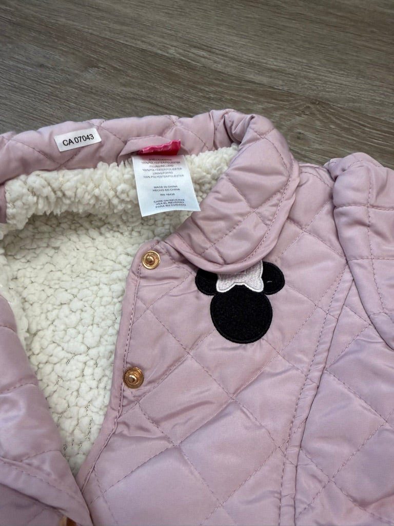 Disney Junior Minnie Mouse Quilted Jacket – 4 | Light Lilac Sherpa Peplum